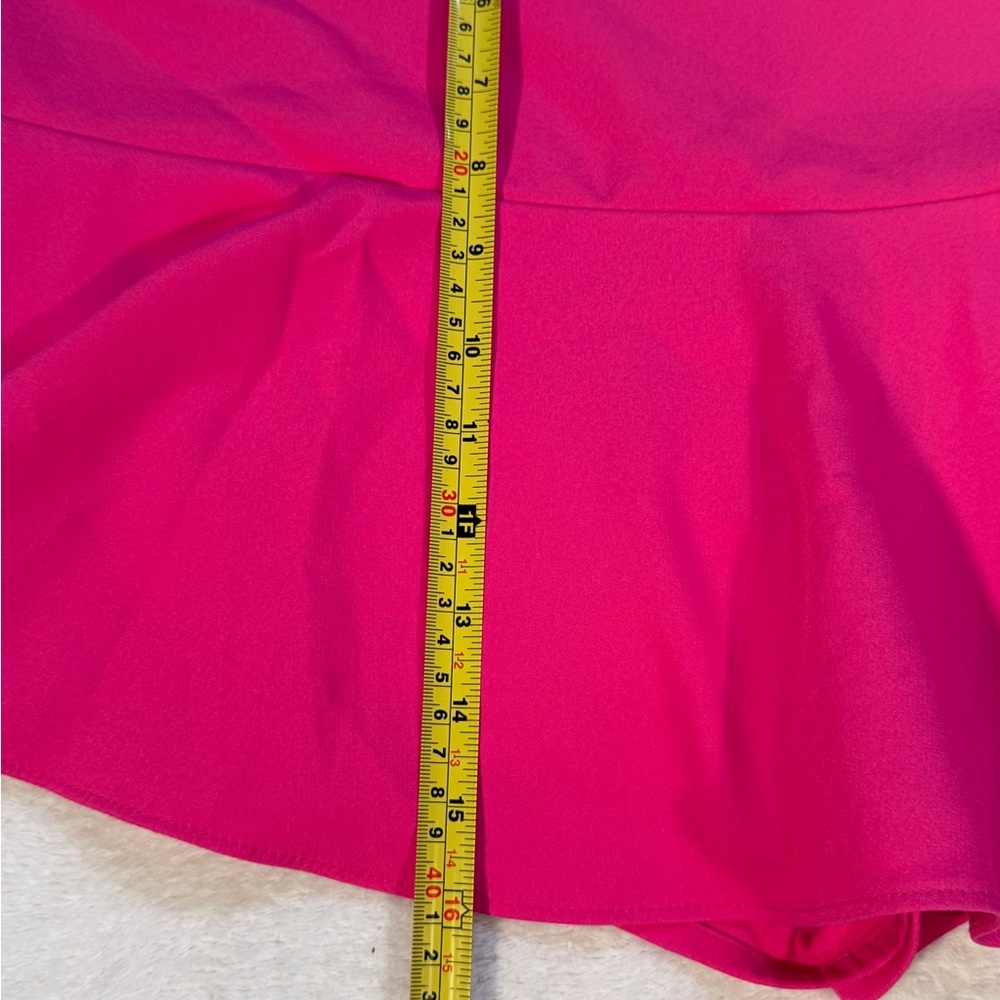 Zara XL Pink Skort High Waist Flowy Ruffle Skirt Shorts Summer Tie - Picture 8 of 12